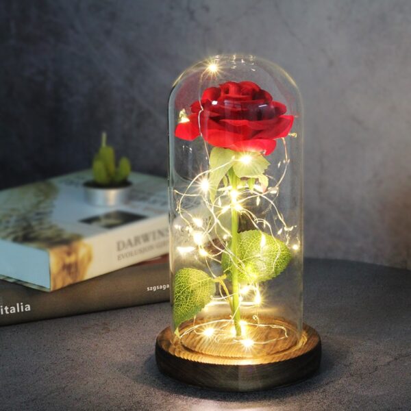 Artificial flowers Eternal Rose LED Light Beauty The Beast ...