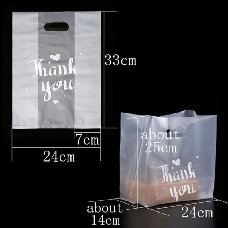 50pcs Thank you Plastic Bags Gift Packaging Bags with Handle Shopping ...